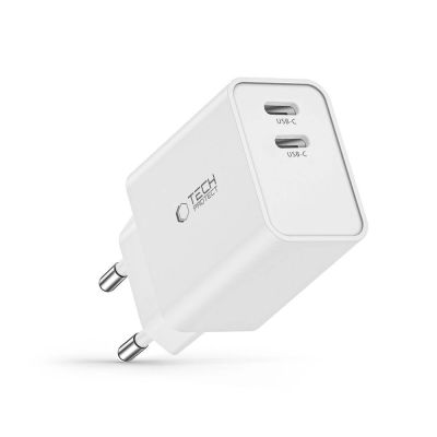 6. Tech-Protect C35W charger 2x USB-C PD 35W - white