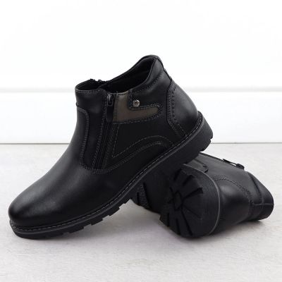 9. Men’s Black Warm-Lined Zip-Up Ankle Boots VanHorn AN71309