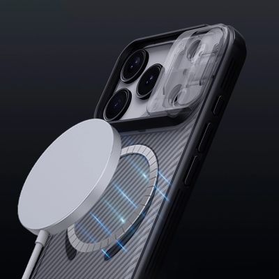 14. Nillkin CamShield Pro MagSafe Compatible Case for iPhone 17 Pro - Transparent Black