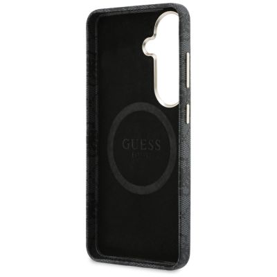 7. Guess 4G Rhinestone Round Logo MagSafe Case for Samsung Galaxy S26 - Black