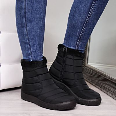 5. NEWS W EVE181A waterproof zipper snow boots black 