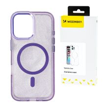 Wozinsky Glitter Case MagSafe for Samsung Galaxy S24 FE - Purple with Glitter