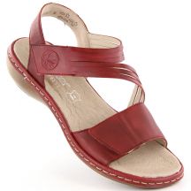 Leather comfortable sandals Rieker W RKR685 red