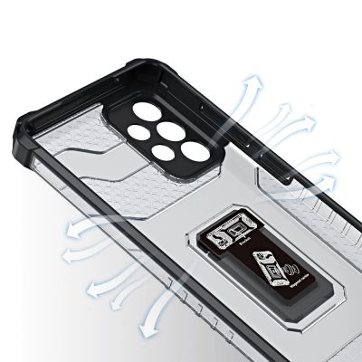 5. Crystal Ring Case Kickstand Tough Rugged Cover for Samsung Galaxy A72 4G red