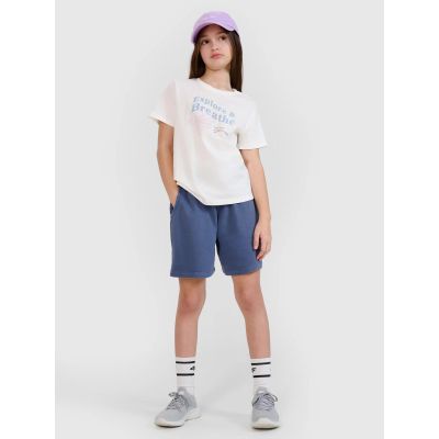 3. Girls' regular printed T-shirt 4F 4FJWSS25TTSHF1854-11S