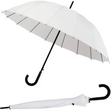 LONG SEMI-AUTOMATIC UMBRELLA, 16 RIBS, WHITE, SEMI LINE