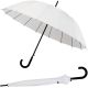 LONG SEMI-AUTOMATIC UMBRELLA, 16 RIBS, WHITE, SEMI LINE