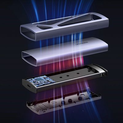 10. Ugreen CM578 15512 enclosure for M.2 NVMe 10Gbps drive - black + USB-C / USB-A cable + USB-C / USB-C cable