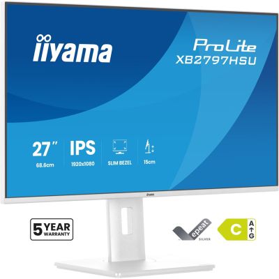 20. iiyama ProLite XB2797HSU-W1 computer monitor 68.6 cm (27") 1920 x 1080 px Full HD LED White
