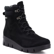 Women's black suede wedge ankle boots M.Daszyński MR23109A-3