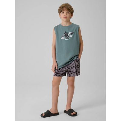 3. Boy's regular sleeveless T-shirt with print 4F 4FJRSS26TSLEM354-46S