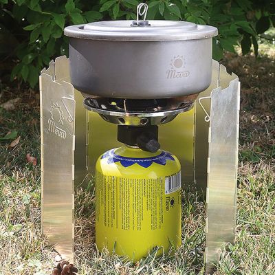 4. Wind shield for a camping stove burner - silver