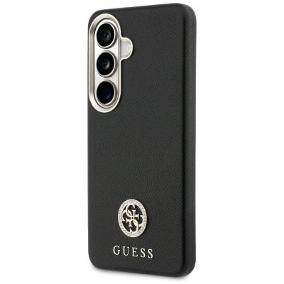 2. Guess Rhinestone Round Logo MagSafe Case for Samsung Galaxy S26+ - Black