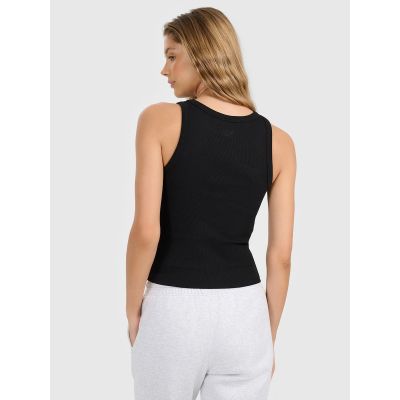 2. Women's slim ribbed knit top 4F 4FRAW25TSLEF310-20S