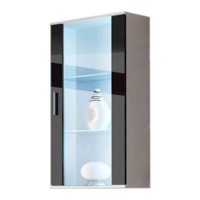 SOHO hanging display cabinet, white/black gloss