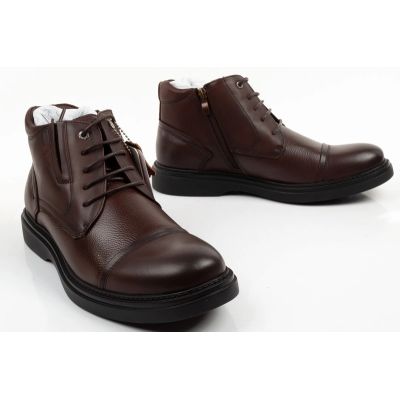7. Lee Cooper men's shoes elegant brown leather insulated ankle boots