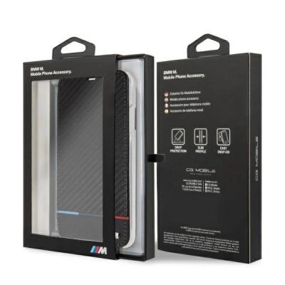 6. BMW Carbon Tricolor Stripe iPhone XS Max Case - Black