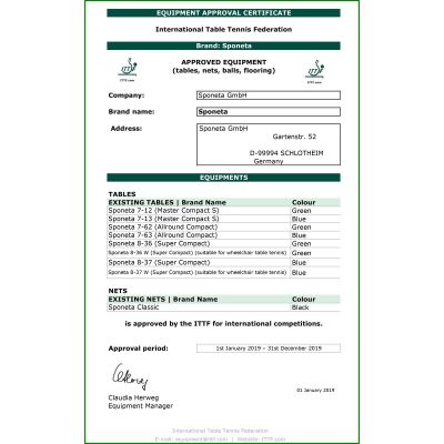 38. SPONET S7-12i MASTER COMPACT TABLE TENNIS TABLE