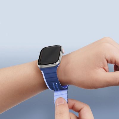 5. Magnetic Apple Watch SE, 9, 8, 7, 6, 5, 4, 3, 2, 1 (41, 40, 38 mm) Dux Ducis Strap (LD Version) - blue