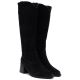 4. Women's leather cowboy boots with heels, suede, black, Vinceza 133103