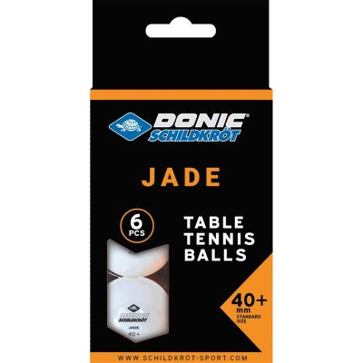 16. JADE POLY TABLE TENNIS BALLS 40 WHITE 6 PIECES POT