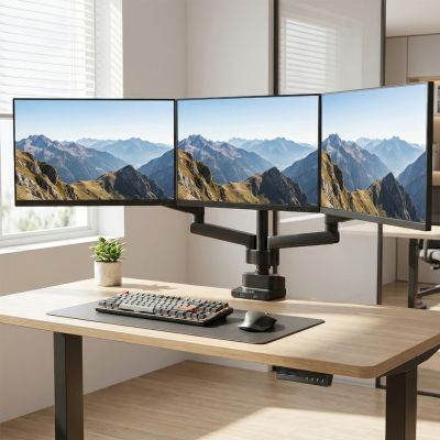 8. Maclean MC-811 desk mount for 3 monitors (desktop; 17" - 27"; max. 20kg)
