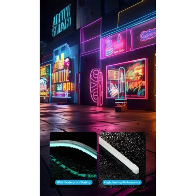 4. Vention Silicone Neon LED Strip with IR Remote Control, USB 5V Power Supply, 2m