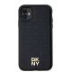 3. DKNY Leather Monogram Pattern Metal Logo MagSafe Case for iPhone 11 / Xr - Black