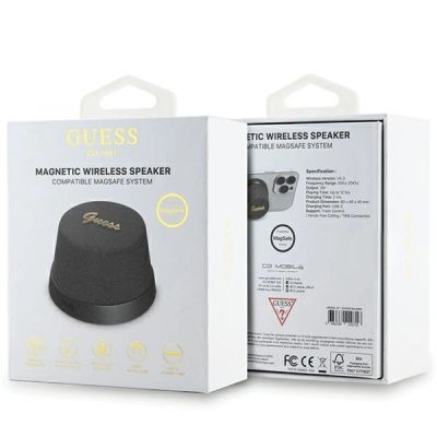 7. Guess Magnetic Script Metal Bluetooth speaker - black