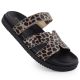7. Women's beige leopard print flip-flops Vinceza 17401