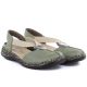 4. Rieker 46461-52 Green Leather Closed-Toe Sandals
