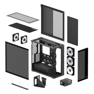 9. Arctic Xtender Schwarz case with window and GPU mount