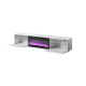 2. SLIDE 200K TV cabinet with electric fireplace 200x40xH37, all in white gloss