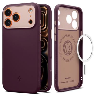 12. Spigen Nano Pop MagSafe Case for iPhone 18 Pro / 17 Pro – Dark Cherry