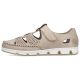9. Rieker W RKR651 beige leather openwork shoes with velcro