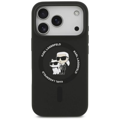 3. Karl Lagerfeld Silicone Karl&Choupette Ring MagSafe Case for iPhone 18 Pro Max / iPhone 17 Pro Max - Black