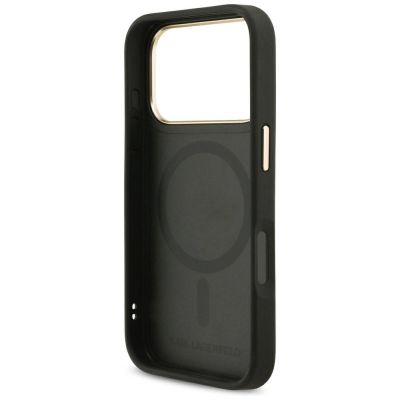 7. Karl Lagerfeld Big Strap Karl Metal Logo MagSafe Case for iPhone 17 Pro - Black