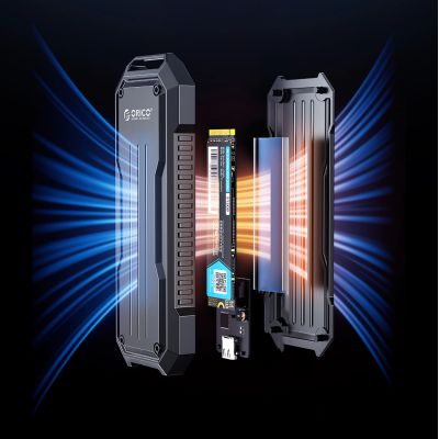 5. Orico OXS2C3-G2 M.2 NVMe/SATA SSD USB-C 3.2 Tactical Reinforced Disk Caddy - Gray