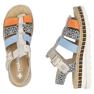 5. Rieker V7904-90 Women's Leather Wedge Sandals