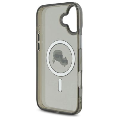 7. Karl Lagerfeld IML Metal Karl&Choupette Head MagSafe Case for iPhone 16 - Black