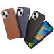 3. Dux Ducis Naples Case for iPhone 14 Plus Leather Cover (MagSafe Compatible) Dark Brown