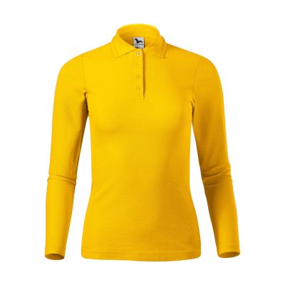 2. Women's Pique Polo LS Polo Shirt (Yellow)