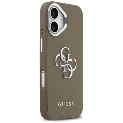 4. Guess Grained Big 4G Classic Logo iPhone 17 Case - Brown