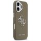 4. Guess Grained Big 4G Classic Logo iPhone 17 Case - Brown