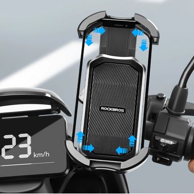 2. Rockbros 25210032005 Motorcycle Phone Holder for Mirror - Black