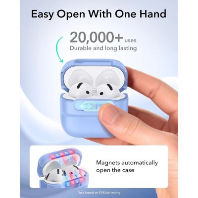 6. ESR Pulse HaloLock MagSafe Case for Apple AirPods 4 / 5 - light blue