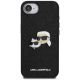 3. Karl Lagerfeld Fixed Glitter Karl&Choupette Heads Metal Pin iPhone 16e Case - Black