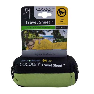Cocoon Insect Shield Travel Sheets, 218 x 90 cm 100% Silk Vine