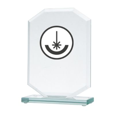 Engraved glass trophy