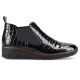 24. Rieker W R474 snakeskin leather ankle boots black